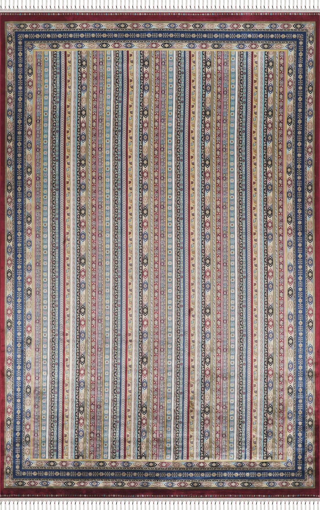 Burj 8741 Bordo - Modal İplikli Özel Tezgah Dokuma Salon Halısı